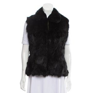 Black Saks Fifth Avenue genuine rabbit fur vest